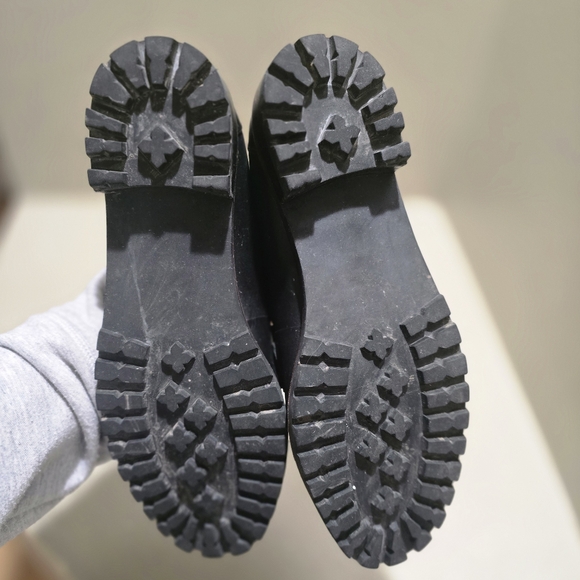 Madewell The Corinne Black Leather Lug Sole Loafers Size: 9 - Picture 2 of 6